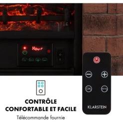 Cheminée électrique Villach 1800W Décor Pierre Polystone Télécommande -Chauffage Équipement Magasin 12991460 4