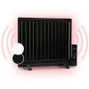 Wallander Radiateur à Bain D'huile Ultra Plat 600W Thermostat - Noir