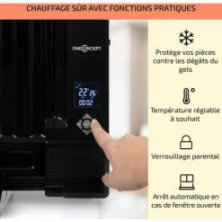 Wallander Radiateur à Bain D'huile Ultra Plat 600W Thermostat - Noir 8 Wallander Radiateur à Bain D'huile Ultra Plat 600W Thermostat - Noir -Chauffage Équipement Magasin 12991583 4