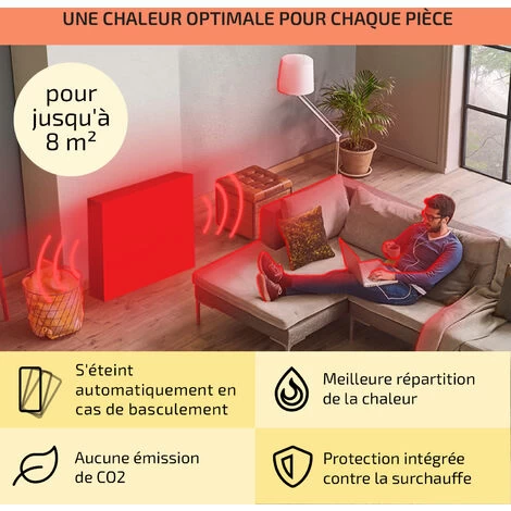 Wallander Radiateur à Bain D'huile Ultra Plat 600W Thermostat - Noir 5 Wallander Radiateur à Bain D'huile Ultra Plat 600W Thermostat - Noir – Image 5