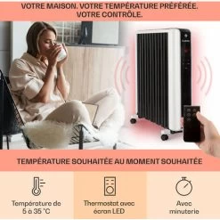 Thermaxx 2500 Radiateur à Bain D'huile 2500W 5-35°C - Noir & Blanc -Chauffage Équipement Magasin 13733248 3