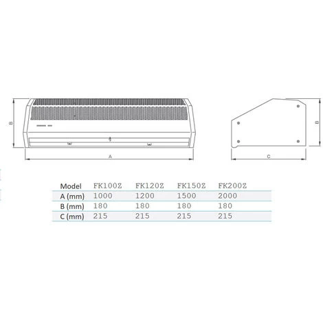 Rideau D'air électrique 100 CM 230V Sans Chauffage Horizontale 3 Rideau D'air électrique 100 CM 230V Sans Chauffage Horizontale – Image 3