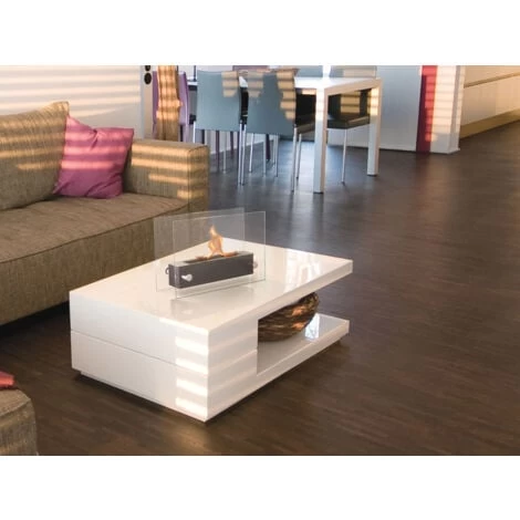 Cheminée De Table à L'éthanol En Acier Inoxydable Et Verre Trempé 2 Cheminée De Table à L'éthanol En Acier Inoxydable Et Verre Trempé – Image 2