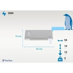 Chauffage Soufflant 2000 W Façade En Verre Argenté Télécommande Et Minuterie -Chauffage Équipement Magasin 17595942 5