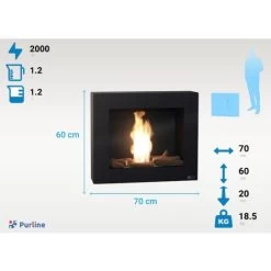 Cheminée à L'éthanol En Noir Avec Des Bûches Décoratives -Chauffage Équipement Magasin 17595990 4