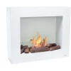 Cheminée éthanol En Blanc Avec Kit De Bûches