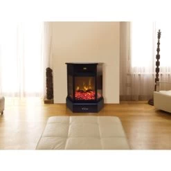 Cheminée électrique 2kW Acier Noir Et Télécommande -Chauffage Équipement Magasin 18233749 3