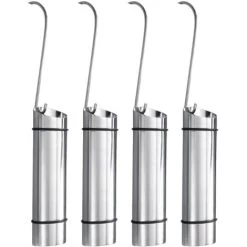 WENKO Saturateur Radiateur Acier Inox, Humidificateur D'air à Suspendre Avec Crochet Inclus, Lot De 4, Acier Inox, 6x20x4 Cm, Mat