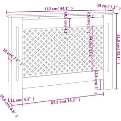 Cache-radiateur Noir 112x19x81 Cm MDF VidaXL -Chauffage Équipement Magasin 19920342 3