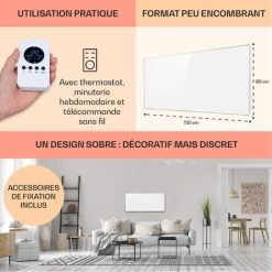 Wonderwall Air 72 Radiateur Infrarouge 120 X 60 Cm 720 W Installation Murale Blanc -Chauffage Équipement Magasin 22845371 5