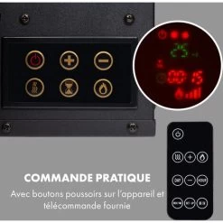 Lausanne Long Cheminée électrique 1600W 128cm Télécommande Blanc -Chauffage Équipement Magasin 22845378 4