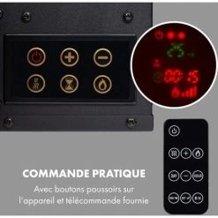 Lausanne Long Cheminée électrique 1600W 128cm Télécommande Noir -Chauffage Équipement Magasin 22845379 4