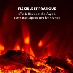 Lausanne Long Cheminée électrique 1600W 128cm Télécommande Noir -Chauffage Équipement Magasin 22845379 5