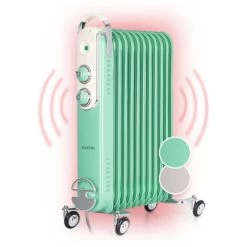 Thermaxx Retroheat Radiateur à Bain D'huile 2500 W Roulettes Vert
