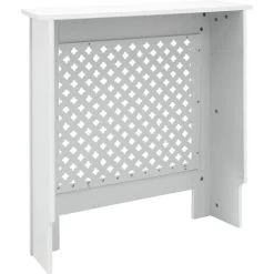 Cache-radiateur Couvercle Chauffage En MDF Motif Nid D'abeille 78x19x82 Cm Blanc -Chauffage Équipement Magasin 25687319 3