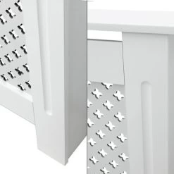 Cache-radiateur Couvercle Chauffage En MDF Motif Nid D'abeille 78x19x82 Cm Blanc -Chauffage Équipement Magasin 25687319 4