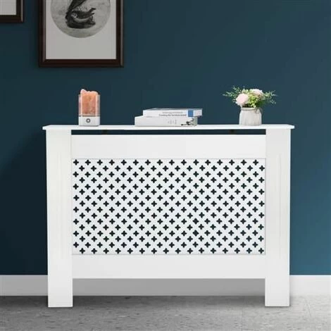 Conception Traditionnelle Simple Ventilée E1 Panneau MDF Motif Fleur De Prunier Couverture De Radiateur Blanc - M 2 Conception Traditionnelle Simple Ventilée E1 Panneau MDF Motif Fleur De Prunier Couverture De Radiateur Blanc - M – Image 2