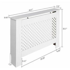 Conception Traditionnelle Simple Ventilée E1 Panneau MDF Motif Fleur De Prunier Couverture De Radiateur Blanc - M 7 Conception Traditionnelle Simple Ventilée E1 Panneau MDF Motif Fleur De Prunier Couverture De Radiateur Blanc - M -Chauffage Équipement Magasin 27809677 3