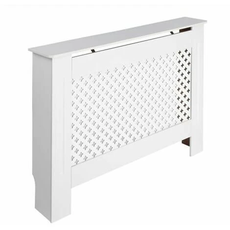 Conception Traditionnelle Simple Ventilée E1 Panneau MDF Motif Fleur De Prunier Couverture De Radiateur Blanc - M 5 Conception Traditionnelle Simple Ventilée E1 Panneau MDF Motif Fleur De Prunier Couverture De Radiateur Blanc - M – Image 5