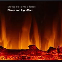 Cheminée Électrique Murale 2000W Kekai Jersey 88x15x56 Cm Noir Avec Simulation De Feu -Chauffage Équipement Magasin 27852942 3