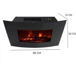 Cheminée Électrique Murale 2000W Kekai Jersey 88x15x56 Cm Noir Avec Simulation De Feu -Chauffage Équipement Magasin 27852942 4