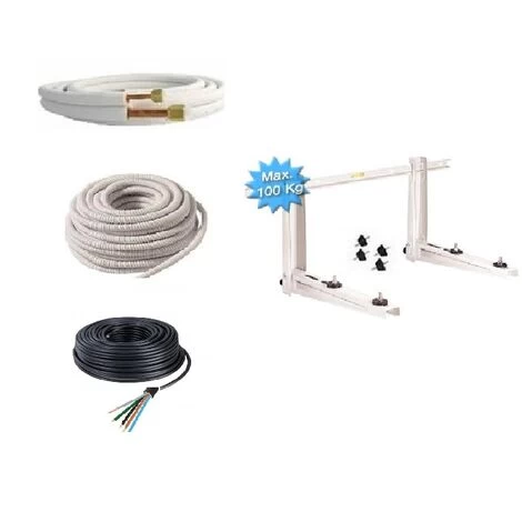 Pack Raccordement Climatiseur 5 Mètres 1/4 1/2 + Support Mural Qualité Professionnelle 1 Pack Raccordement Climatiseur 5 Mètres 1/4 1/2 + Support Mural Qualité Professionnelle