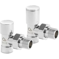 PACK Jeu 2 Vannes De Radiateur 1/2 Coudée Chromée