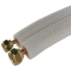 PRÊT A POSER LIAISON FLARE BI TUBE FRIGORIFIQUE M1 CLIMATISATION 1/4 3/8 RACCORDS PRÊT MONTES 15 METRES NF