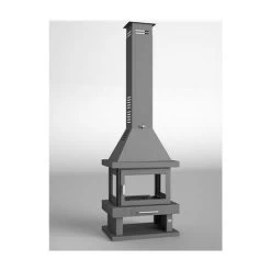Cheminée Centrale En Acier, 4 Cotés Vitrés, Bûcher Inférieur 13.5 Kw -Chauffage Équipement Magasin 3013797 3