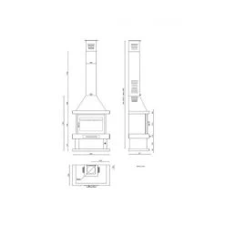 Cheminée à Bois En Acier, Bûcher Inférieur 15 Kw -Chauffage Équipement Magasin 3013799 4