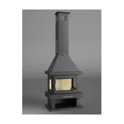 Cheminée à Bois En Acier, 3 Cotés Vitrés, Bûcher Inférieur 15 Kw 6 Cheminée à Bois En Acier, 3 Cotés Vitrés, Bûcher Inférieur 15 Kw -Chauffage Équipement Magasin 3013802 3