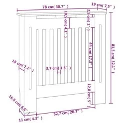Cache-radiateur MDF 78 Cm VidaXL -Chauffage Équipement Magasin 32110099 3