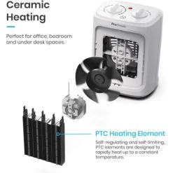 Mini Radiateur Céramique 2000W, 3 Niveaux De Puissance Pro Breeze -Chauffage Équipement Magasin 34256370 3