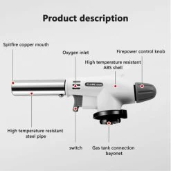 LangRay Brûleur De Cuisine Allumeur De Brûleur De Cuisine Rechargeable, Allumeur De Camping, Lance-flammes Pour Barbecue, Torche Soufflante, Brûleur Pour Barbecue De Cuisine Et Cuisson Du Beurre. -Chauffage Équipement Magasin 36981269 3