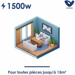 Radiateur électrique Fixe 1500W à Inertie Céramique Horizontal Blanc - Système Anti-salissures - Détecteur De Fenêtre Ouverte -Chauffage Équipement Magasin 39646140 3