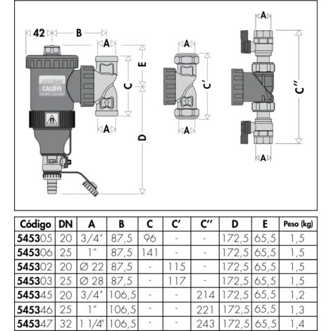 Pot De Décantation Avec Vannes D'arrêt Et Aimants Caleffi 5453 3/4 2 Pot De Décantation Avec Vannes D'arrêt Et Aimants Caleffi 5453 3/4 – Image 2