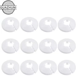 12 Pcs Cache Tuyau, Cache Tuyau Plomberie Collier Radiateur, Manchon Radiateur Pour Tuyau Rosace Ronde Blanche Diamètre De 15 Mm (Blanc),Convient Pour: Conduites D'eau, Conduites De Chauffage, Robinet