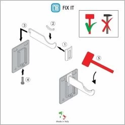 Paire De Fixations Pour Radiateur Tubulaire à Réglage Vertical - Idéal Pour Murs En Plaques De Plâtre Et Mur Standard - Pour 2 Colonnes -Chauffage Équipement Magasin 42700118 3