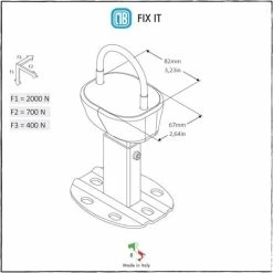 Paire De Fixations Au Sol Pour Radiateur Tubulaire - Pied Avec Système Anti-dégagement Pour Radiateur à Plusieurs Colonnes - Capacité Maximale 200 Kg Par Fixation -Chauffage Équipement Magasin 42700149 3