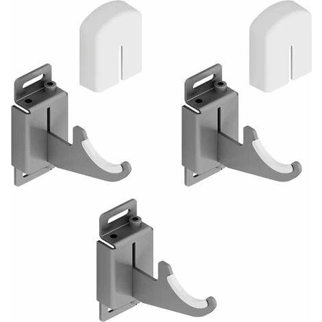Trois Supports Muraux Pour Radiateurs En Aluminium, Avec Réglage Vertical/horizontal Et Sécurité - Couverture En ABS Blanc Et Isolateurs En Plastique - Capacité Maximale 50 Kg Par Fixation - 3 Pièces. 1 Trois Supports Muraux Pour Radiateurs En Aluminium, Avec Réglage Vertical/horizontal Et Sécurité - Couverture En ABS Blanc Et Isolateurs En Plastique - Capacité Maximale 50 Kg Par Fixation - 3 Pièces.