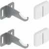 Paire De Supports Muraux Pour Radiateurs En Aluminium - Couverture ABS Blanc Et Isolateurs En Plastique - Capacité Maximale 50 Kg Par Fixation - 2 Pièces.