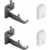 Paire De Supports Muraux Pour Radiateurs En Aluminium Avec Réglage Vertical - Couverture ABS Blanc Et Isolateurs En Plastique - Capacité Maximale 50 Kg Par Fixation - 2 Pièces.