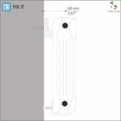 Paire De Supports Muraux Pour Radiateurs En Aluminium Avec Réglage Vertical - Couverture ABS Blanc Et Isolateurs En Plastique - Capacité Maximale 50 Kg Par Fixation - 2 Pièces. -Chauffage Équipement Magasin 42700211 3
