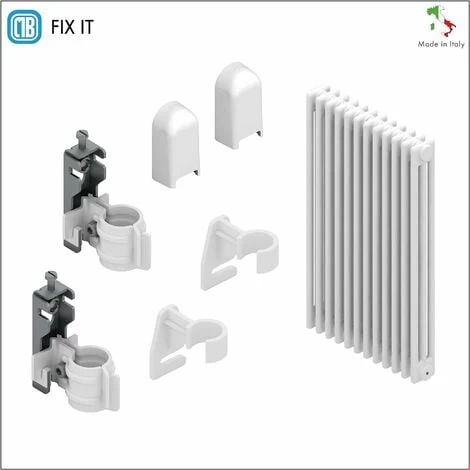 2 Supports Blanc Pour Installation Murale Avec Dispositif De Sécurité Anti-dégagement Et Espaciers Pour Radiateur à Colonne Tubulaire - Couverture ABS Blanc Et Isolateurs En Plastique - 2 Pièces 3 2 Supports Blanc Pour Installation Murale Avec Dispositif De Sécurité Anti-dégagement Et Espaciers Pour Radiateur à Colonne Tubulaire - Couverture ABS Blanc Et Isolateurs En Plastique - 2 Pièces – Image 3