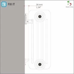 2 Supports Blanc Pour Installation Murale Avec Dispositif De Sécurité Anti-dégagement Et Espaciers Pour Radiateur à Colonne Tubulaire - Couverture ABS Blanc Et Isolateurs En Plastique - 2 Pièces 8 2 Supports Blanc Pour Installation Murale Avec Dispositif De Sécurité Anti-dégagement Et Espaciers Pour Radiateur à Colonne Tubulaire - Couverture ABS Blanc Et Isolateurs En Plastique - 2 Pièces -Chauffage Équipement Magasin 42700212 4