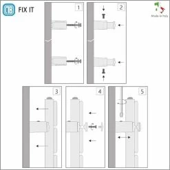 3 Supports Muraux ABS Prêts à Installer Pour Radiateurs Sèche-serviettes à Tube Plat - Section De Tube Plat Taille 10 Mm, Distance Minimale Du Tube 5 Mm - Capacité 90 Kg - Blanc - 3 Pièces. -Chauffage Équipement Magasin 42700217 4