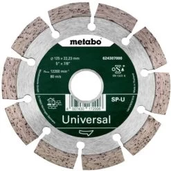 Disque à Tronçonner Diamanté Metabo 624307000 Diamètre 125 Mm Ø Intérieur 22.23 Mm 1 Pc(s)