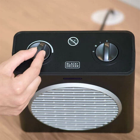 Black & Decker Black And Decker - Radiateur/ventilateur Compact 2000 W Pour Des Espaces 15 M2, Couleur Noir - BXSH2003E 4 Black & Decker Black And Decker - Radiateur/ventilateur Compact 2000 W Pour Des Espaces 15 M2, Couleur Noir - BXSH2003E – Image 4