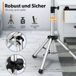 TRESKO Chauffage Extérieur Infrarouge 2500W + Télécommande Radiateur Rayonnant Électrique De Terrase 3 Niveaux De Chaleur Hauteur Réglable -Chauffage Équipement Magasin 45811339 3