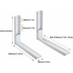 2 Pièces Support Mural Pour Micro Ondes, Supports Micro Ondes, Universel Support Pour Four à Micro Ondes, Comprend 6 Vis， Utilisé Pour Soutenir Les Fours à Micro Ondes (Blanc) -Versailles -Chauffage Équipement Magasin 47198483 3